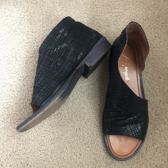Free People Shoes - Free People Mont Blanc Textured Open Toe Flats